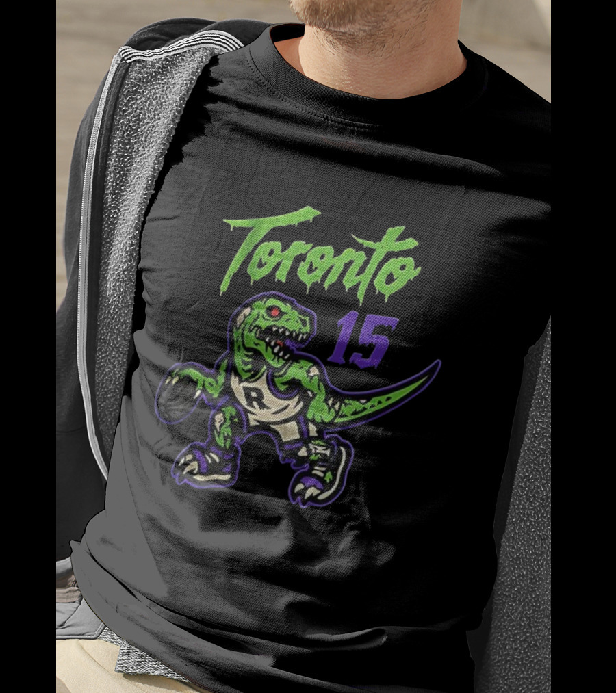 Toronto Raptors Zombie Raptor Dripping Text 15 T-Shirt