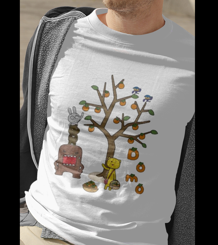 Domo Fall Harvest With Cartoon Characters And Persimmons T-Shirt