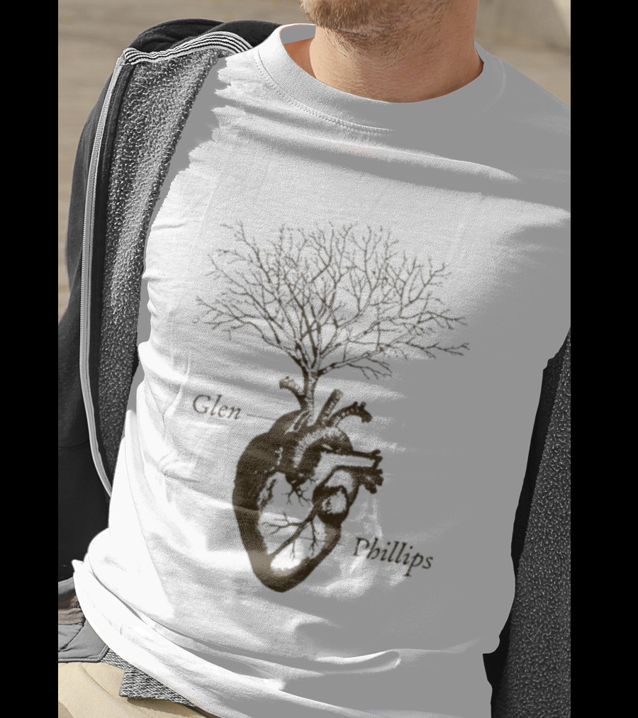 Glen Phillips Wooden Heart Tree Design T-Shirt