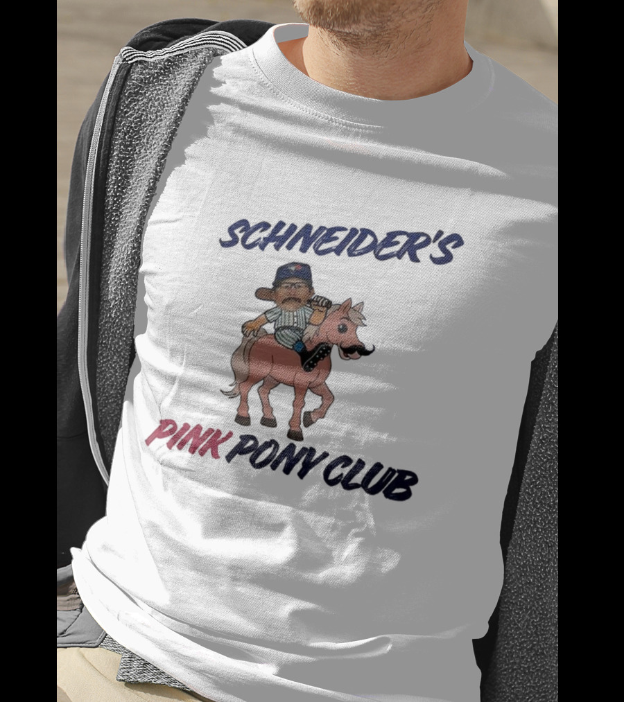 Schneider's Pink Pony Club Toronto Blue Jays Character Riding Cartoon Pony T-Shirt
