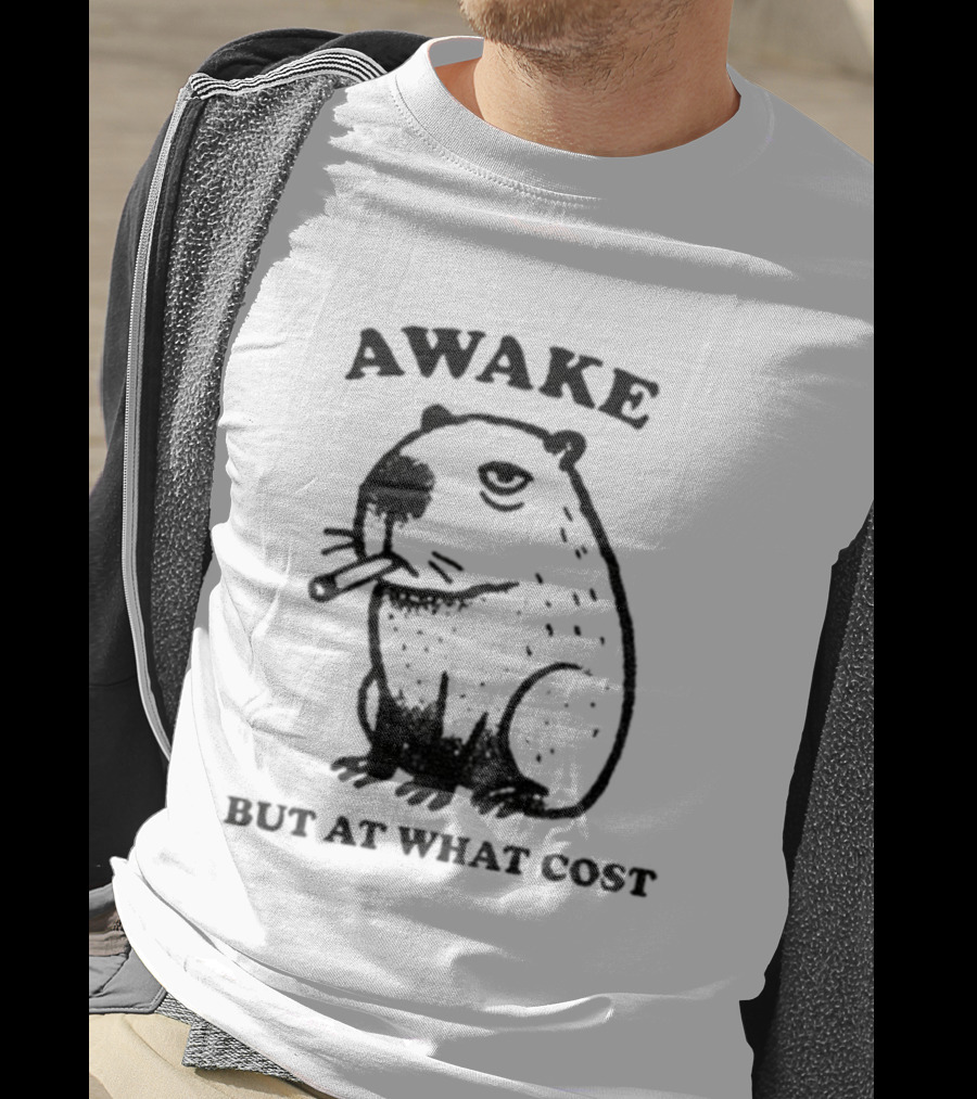 Awake Capybara Smoking Waffle But At What Cost T-Shirt