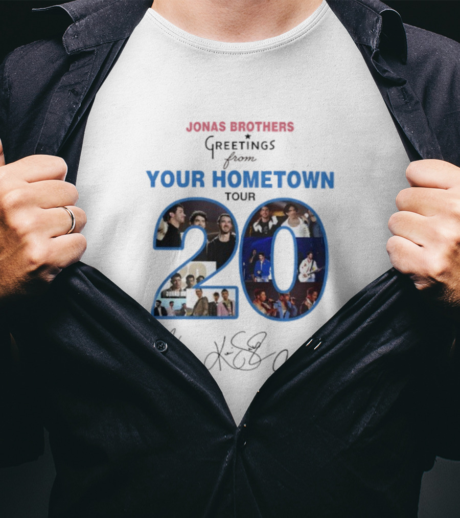 Jonas Brothers Greetings From Your Hometown Tour 2025 20 Signature T-Shirt