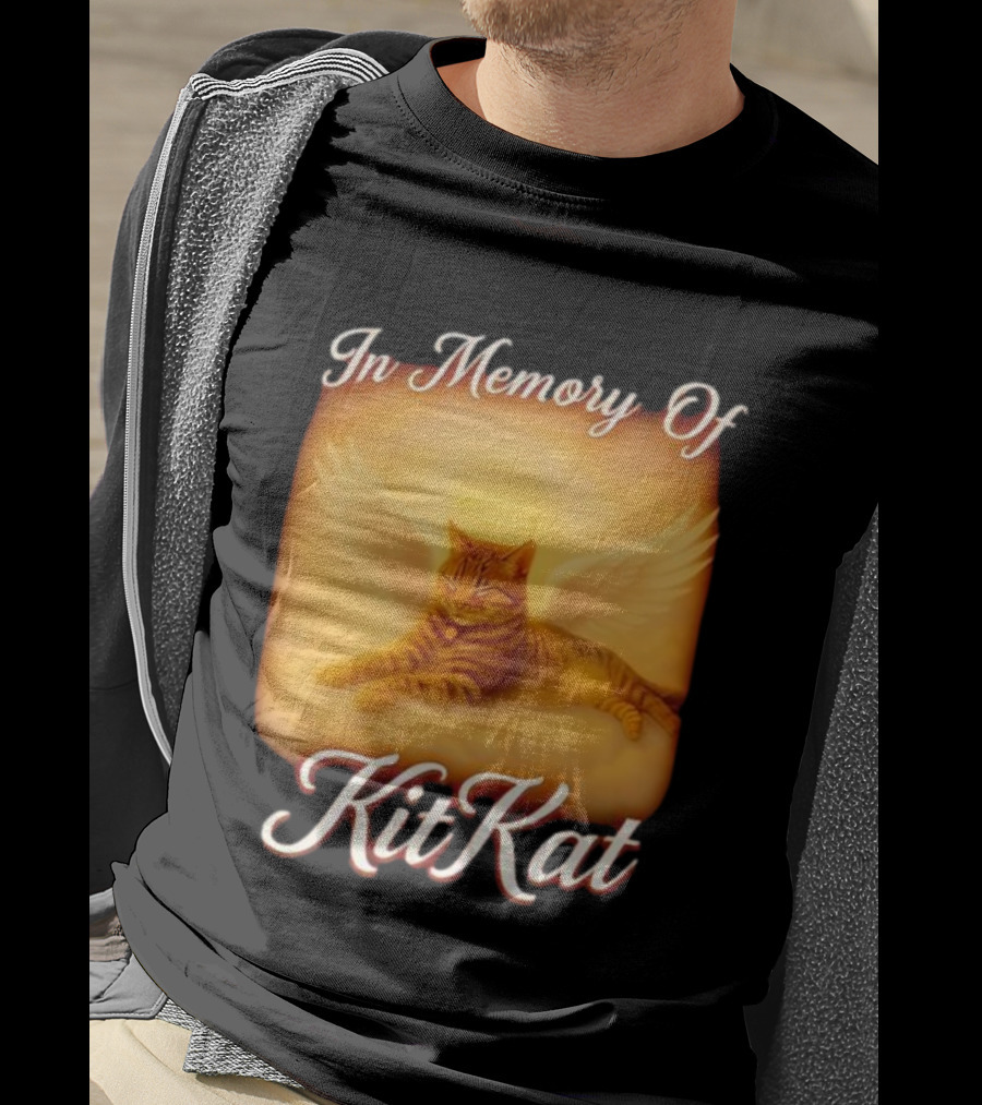 In Memory Of Kit Kat Angel Wings Halo Pet Cat Memorial T-Shirt