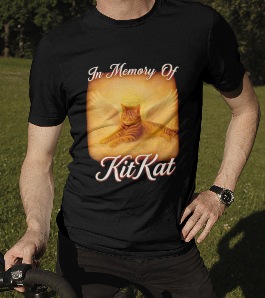 In Memory Of Kit Kat Angel Wings Halo Pet Cat Memorial T-Shirt