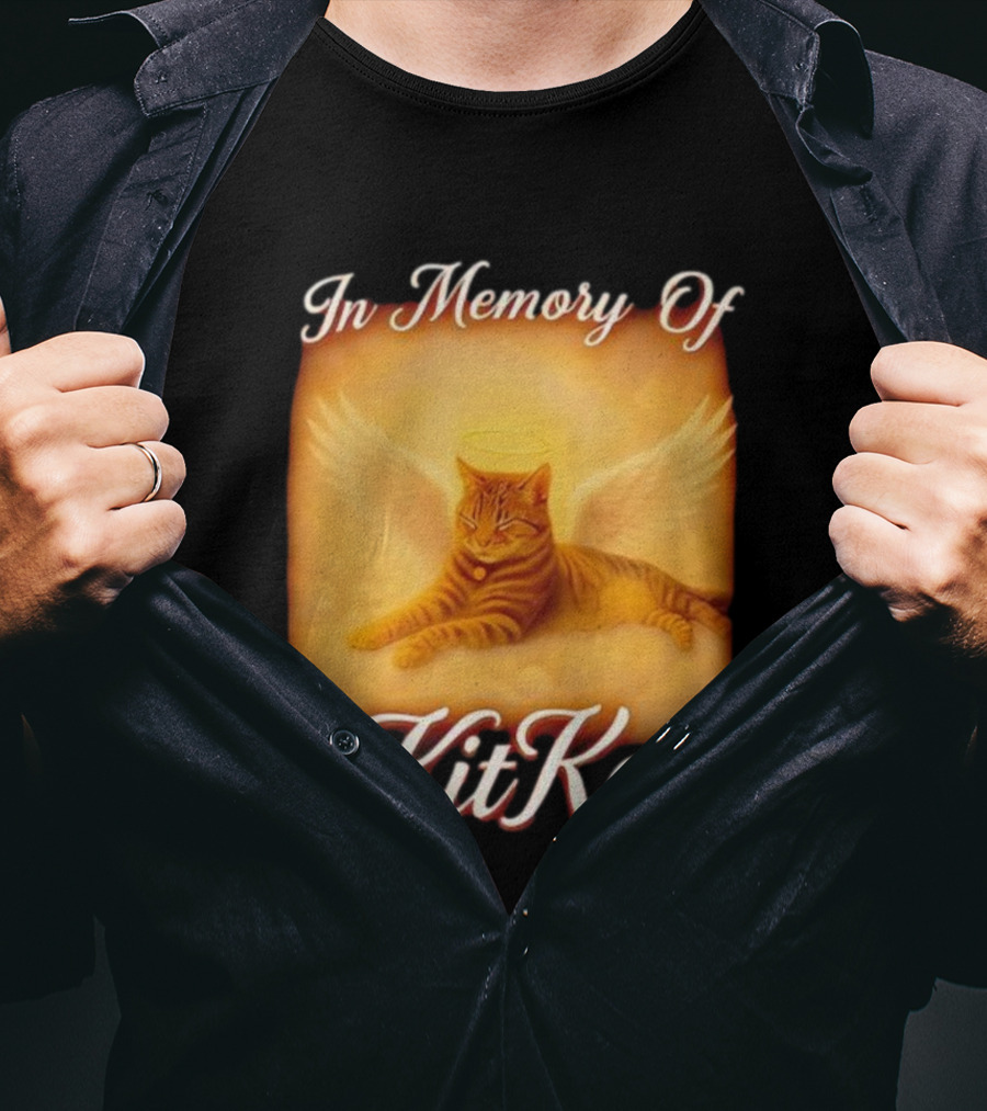 In Memory Of Kit Kat Angel Wings Halo Pet Cat Memorial T-Shirt