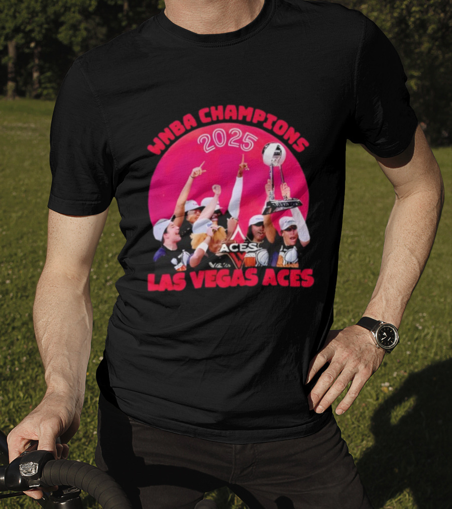 WNBA Champions 2025 Las Vegas Aces Pink Moon Celebration T-Shirt