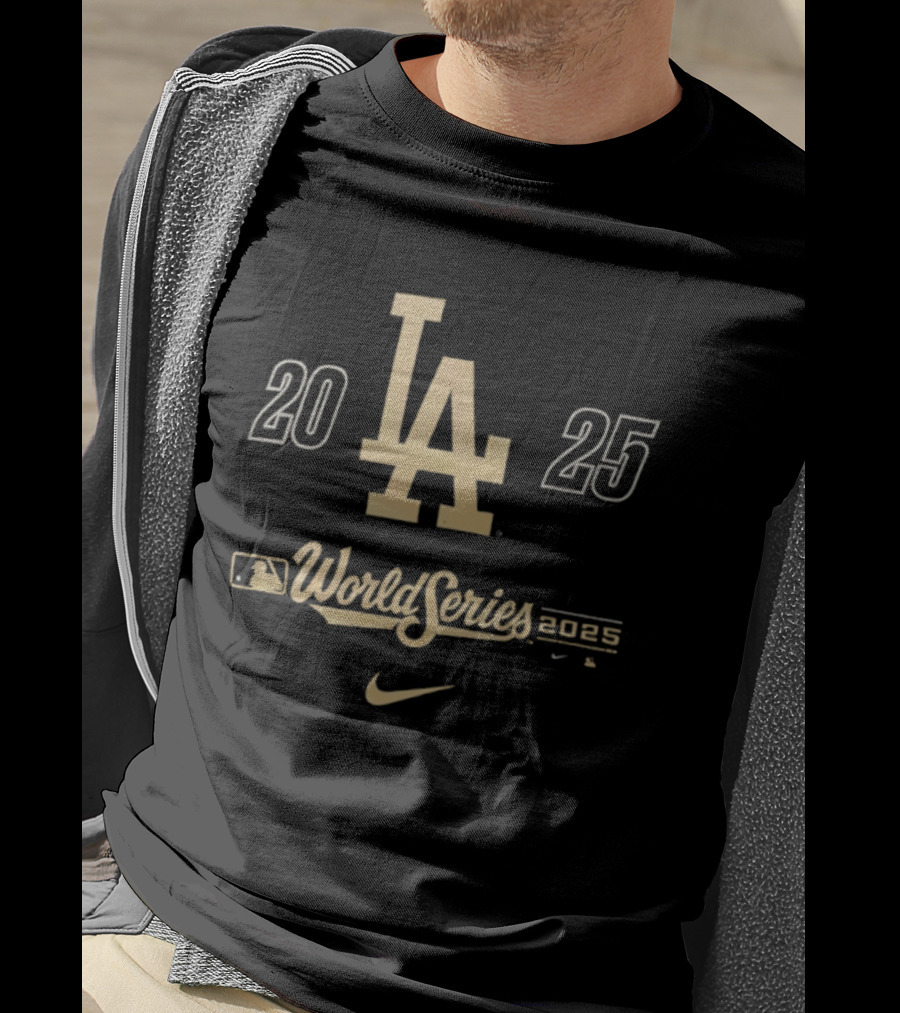 Los Angeles Dodgers 2025 World Series Nike Participant LA Logo T-Shirt
