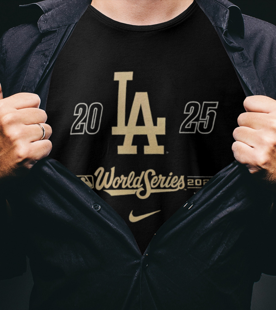 Los Angeles Dodgers 2025 World Series Nike Participant LA Logo T-Shirt
