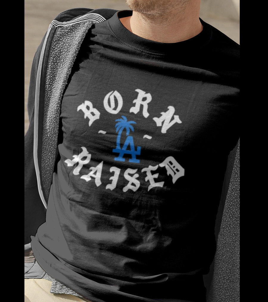 Born Raised LA Dodgers California Palm Tree Logo T-Shirt