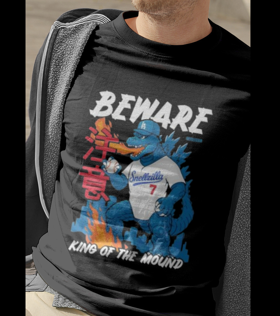 Los Angeles Snellzilla Baseball Monster King Of The Mound T-Shirt