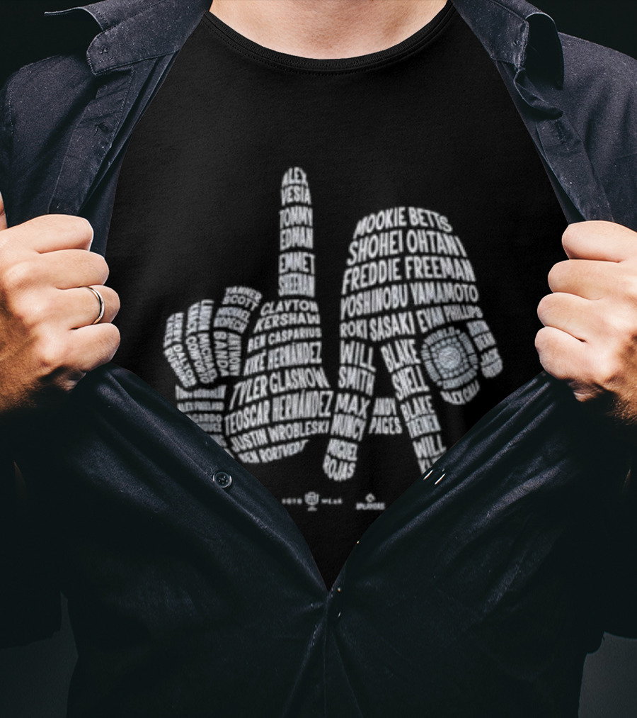 Los Angeles Dodgers LA 2025 Champs Balloon Hands T-Shirt