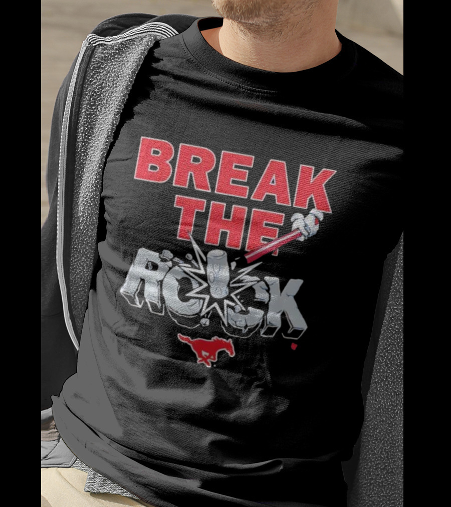 Break The Rock SMU Mustang Football Theme T-Shirt