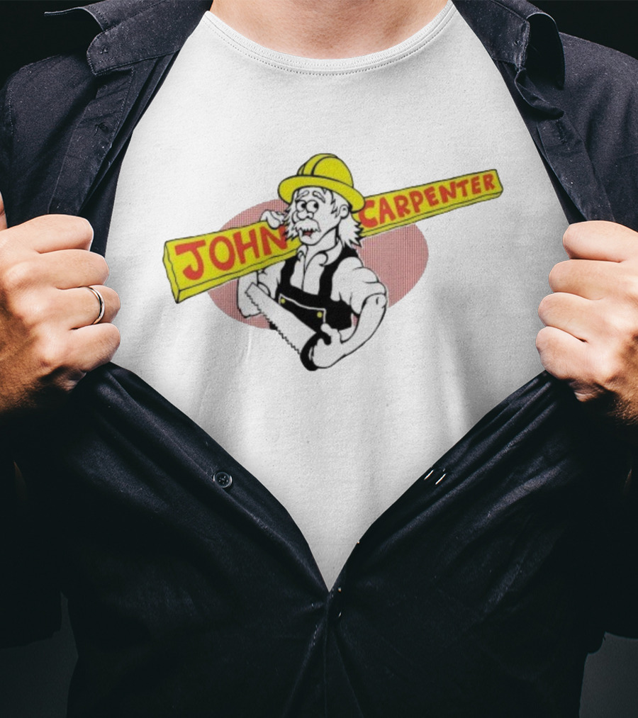 John Carpenter Worker Yellow Hard Hat Saw T-Shirt