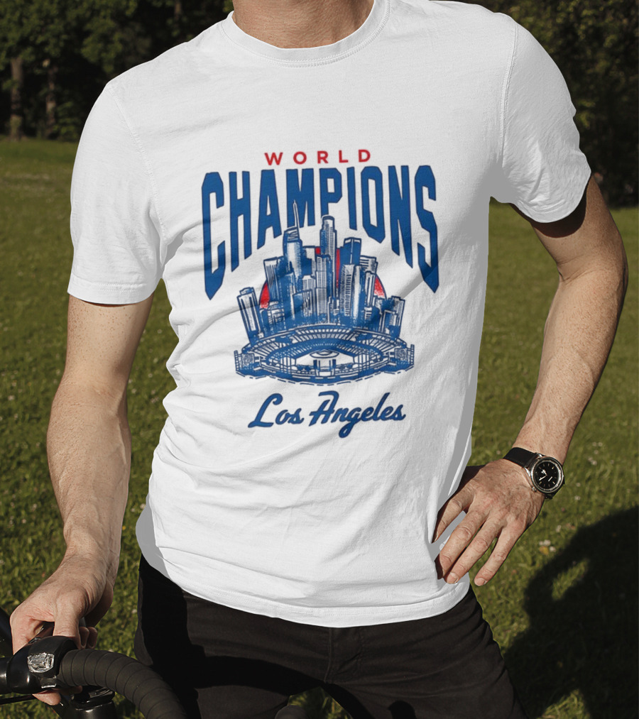 World Champions Los Angeles Dodgers Skyline 2025 T-Shirt