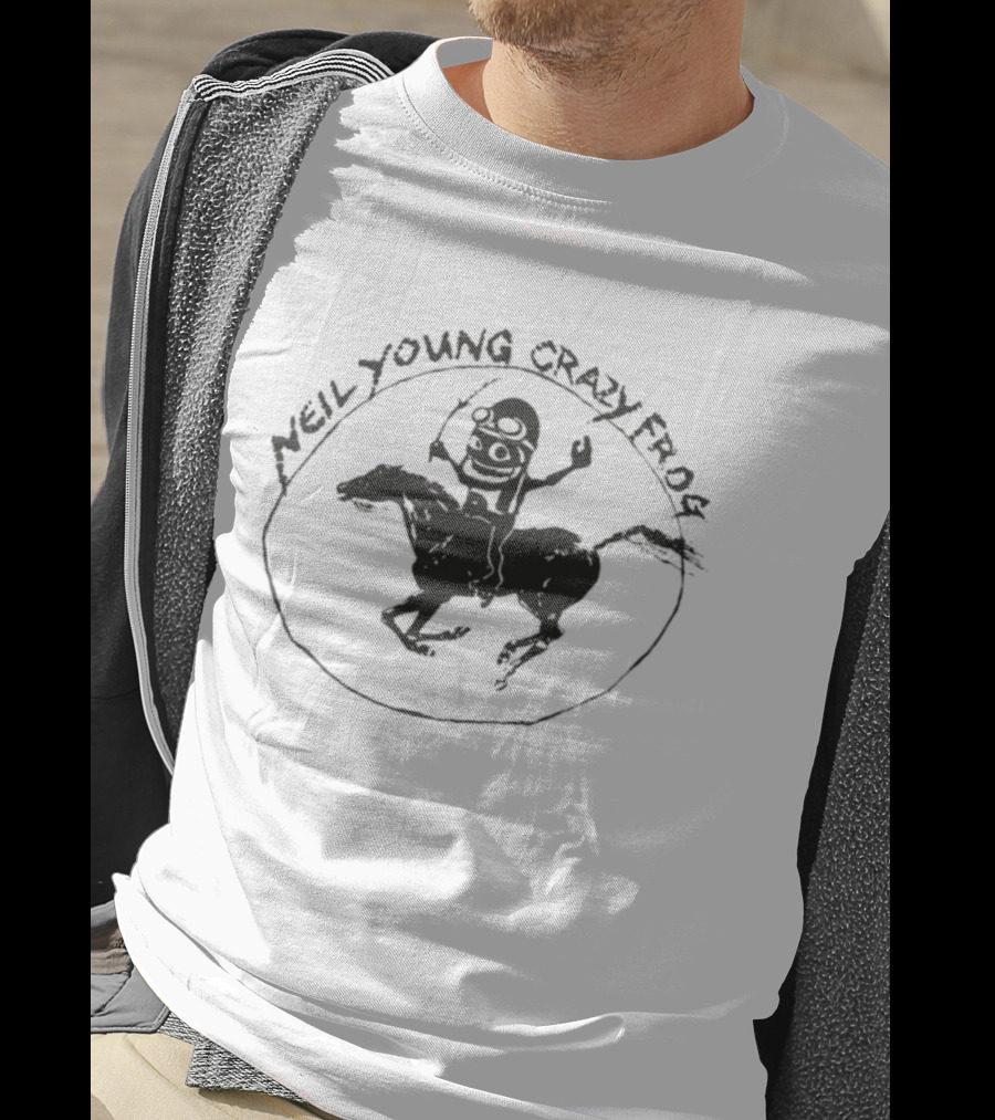 Neil Young Crazy Frog My My Ding Ding Riding Horse Circle T-Shirt