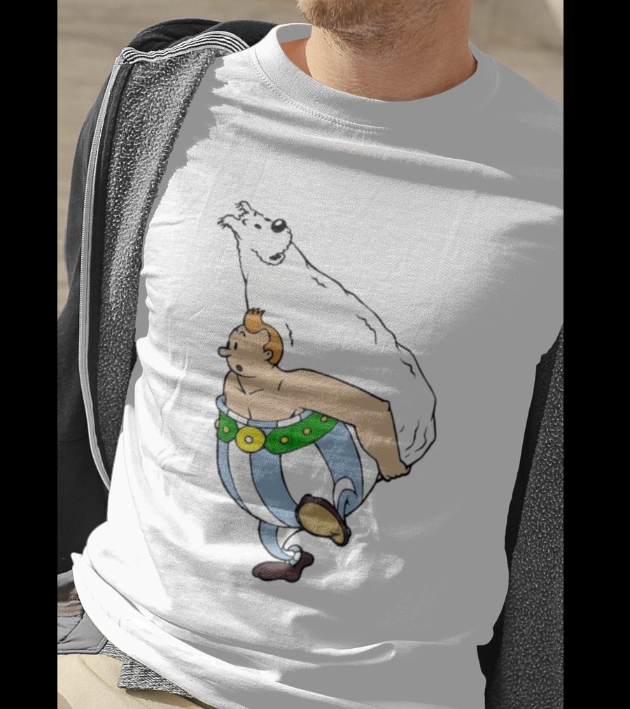 Obelix X Tintin Crossover With Obeltin Imagery T-Shirt