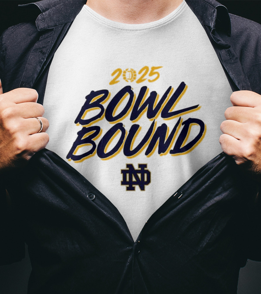 Notre Dame ND 2025 Bowl Bound Football T-Shirt