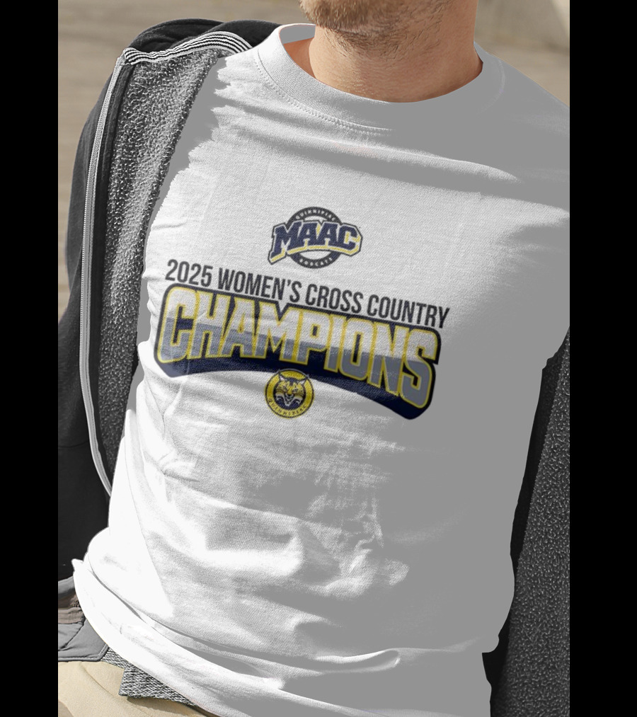Quinnipiac University 2025 Women's Cross Country Champions MAAC Logo T-Shirt
