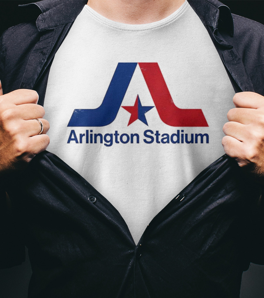 Texas Rangers Arlington Stadium Vintage Star Emblem T-Shirt