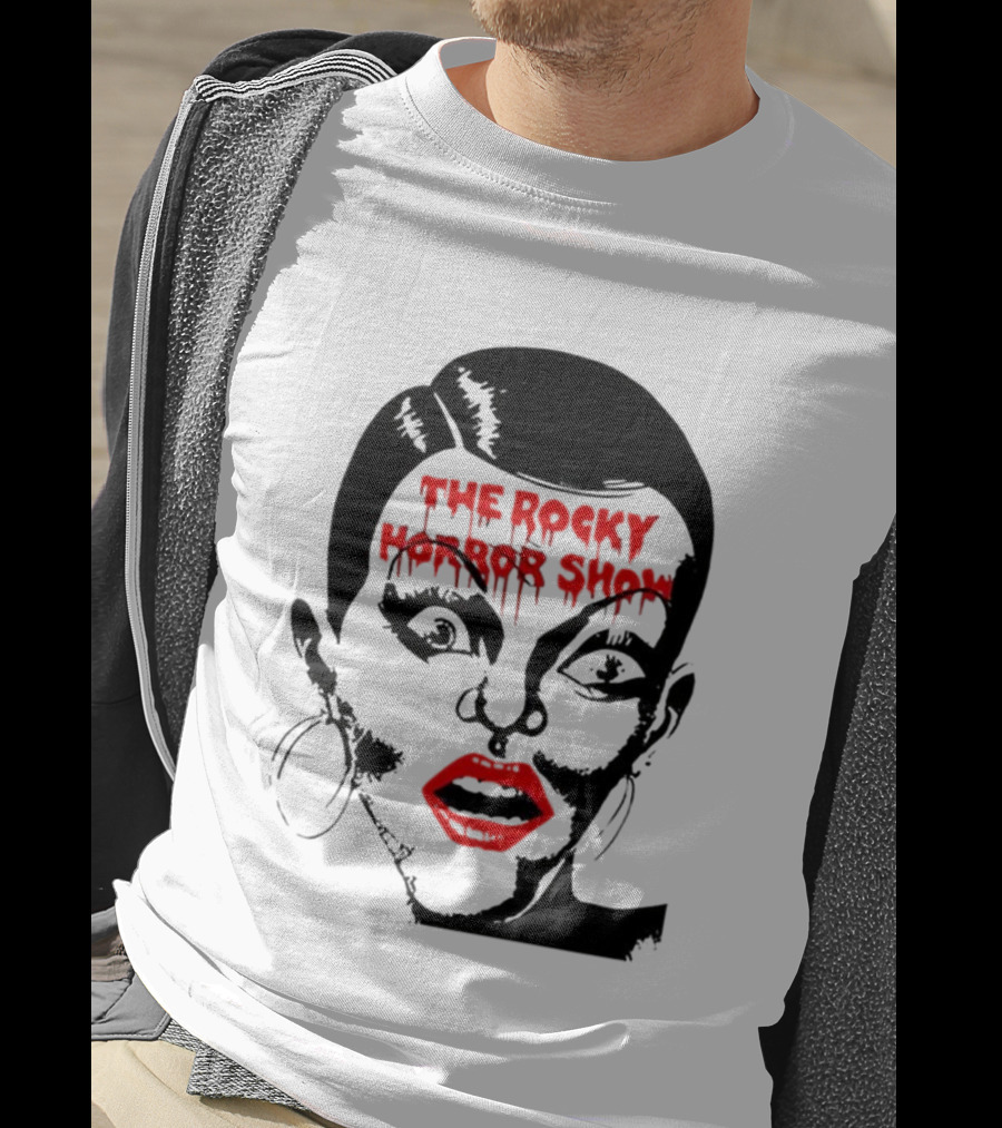 The Rocky Horror Show Dripping Text Vintage 70s Red Lips Graphic T-Shirt
