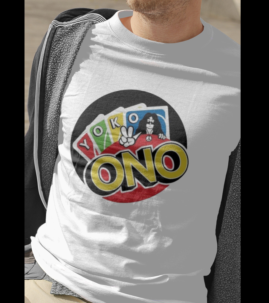 Yoko Ono Uno Peace Sign Card Game Mashup T-Shirt