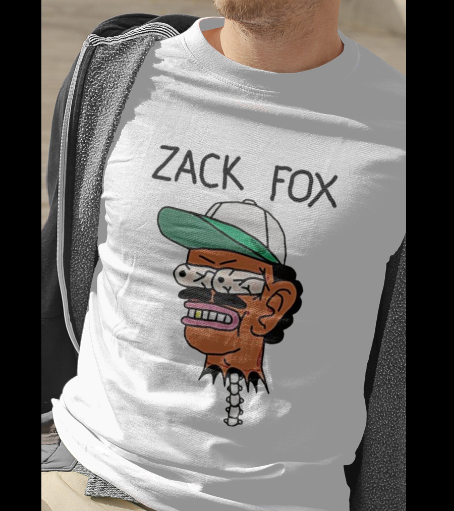 Zack Fox Bug-Eyed Head With Cap And Spinal Detail T-Shirt