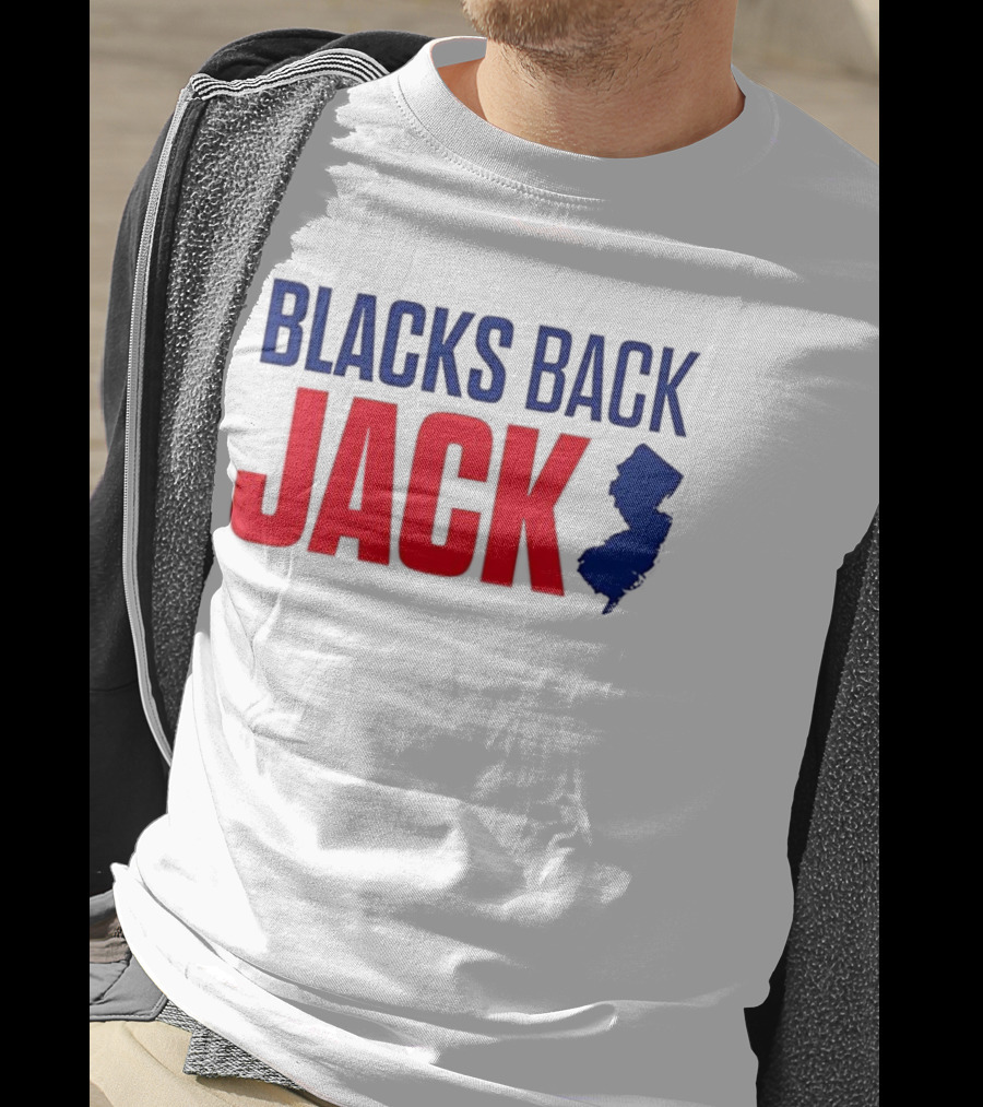 Blacks Back Jack New Jersey Map Support T-Shirt