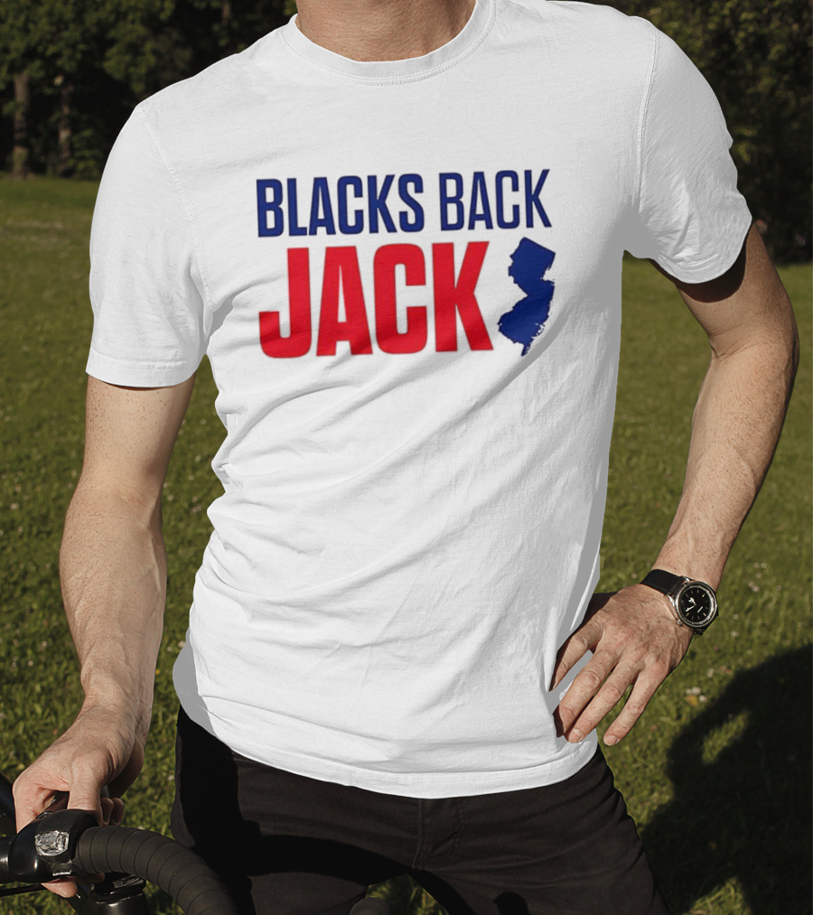 Blacks Back Jack New Jersey Map Support T-Shirt