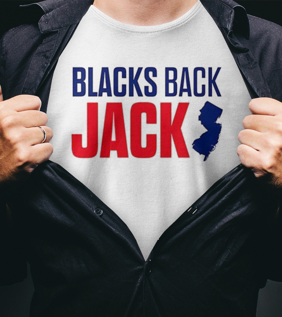 Blacks Back Jack New Jersey Map Support T-Shirt
