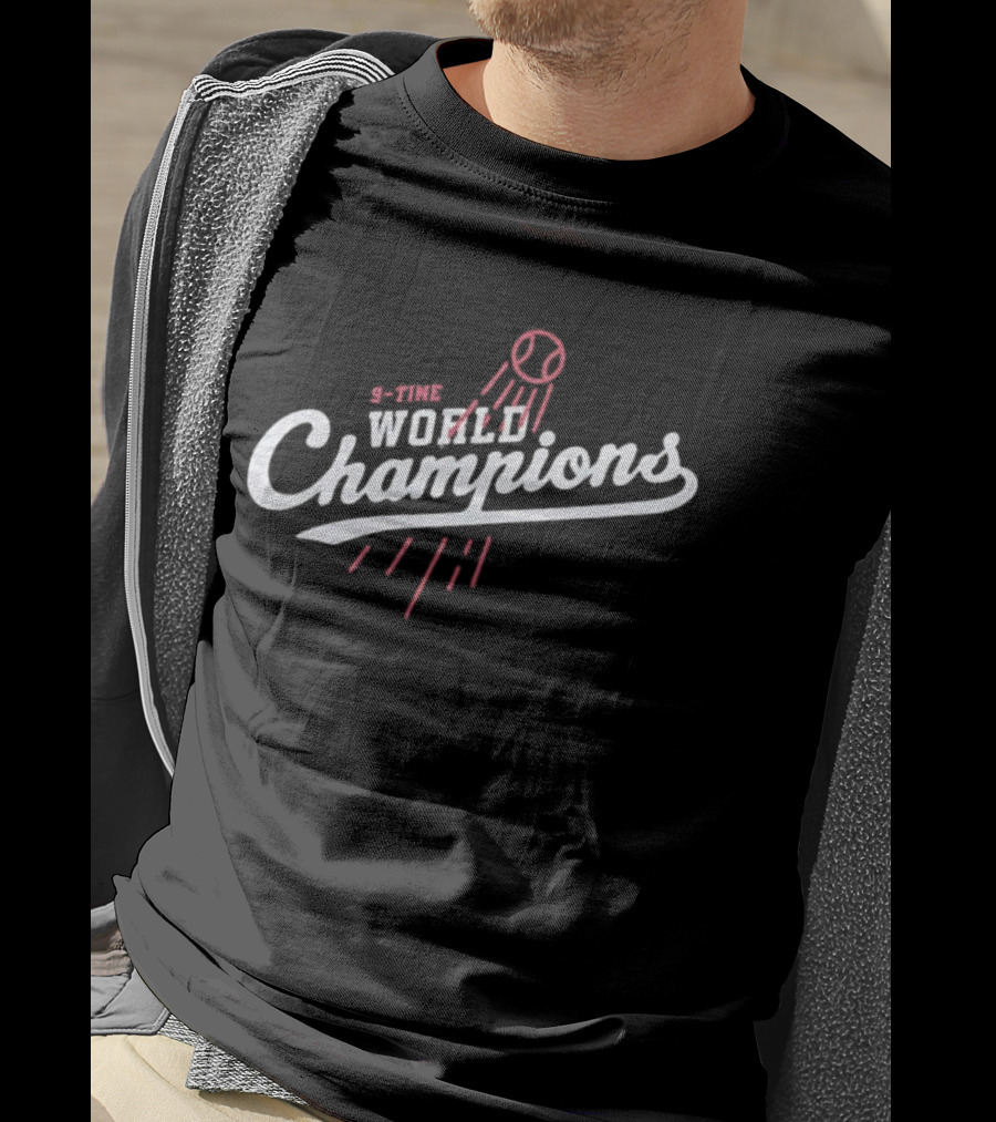 9 Time World Champions Los Angeles Dodgers Baseball T-Shirt