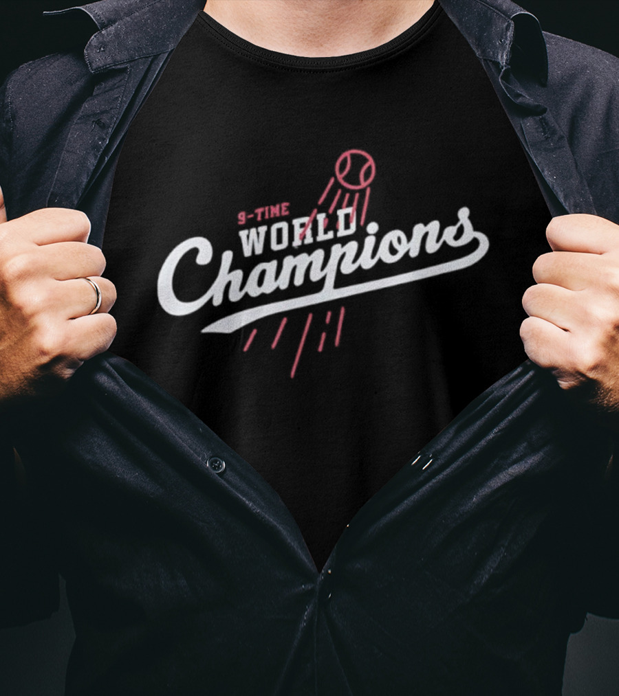9 Time World Champions Los Angeles Dodgers Baseball T-Shirt
