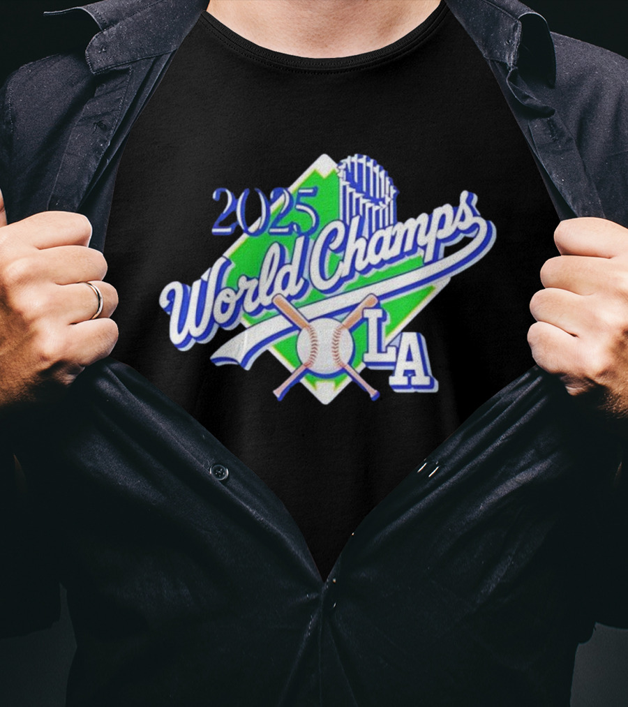 2025 World Champs LA Baseball Victory T-Shirt