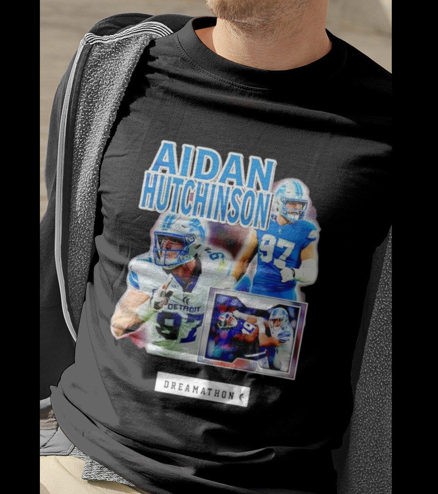 Aidan Hutchinson 97 Detroit Lions NFL Dreamathon T-Shirt