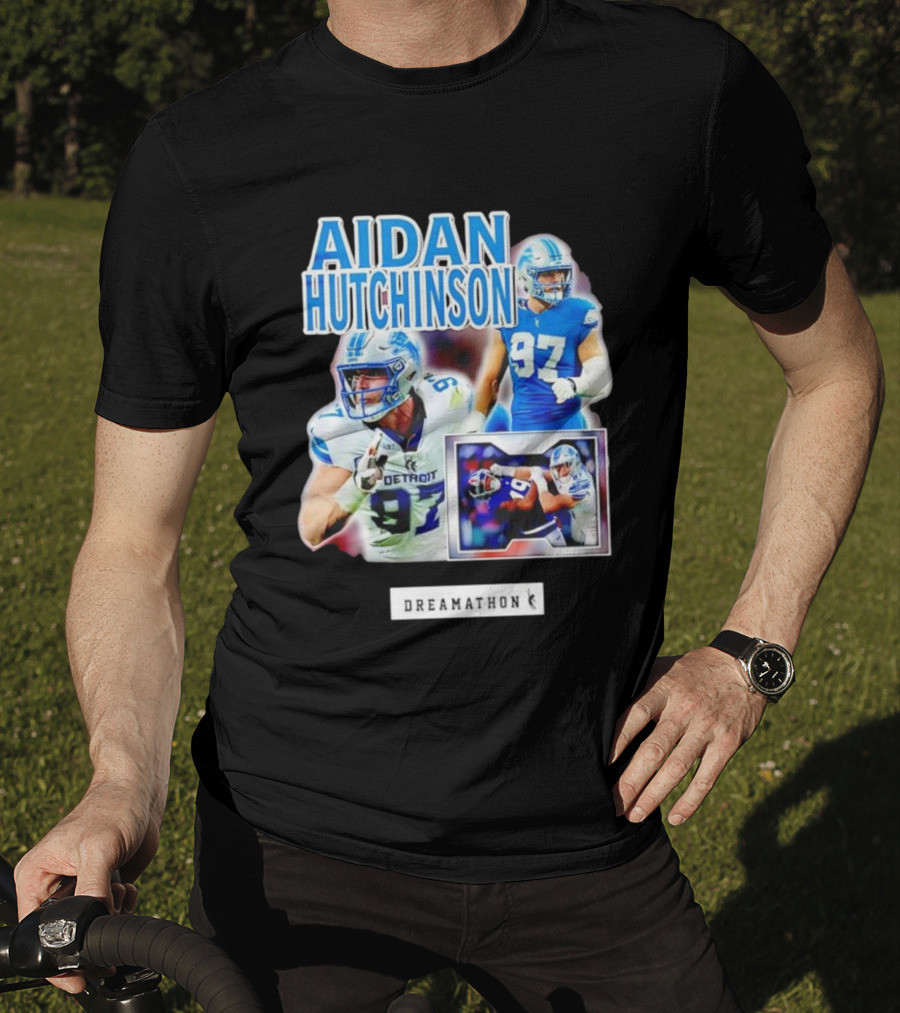 Aidan Hutchinson 97 Detroit Lions NFL Dreamathon T-Shirt