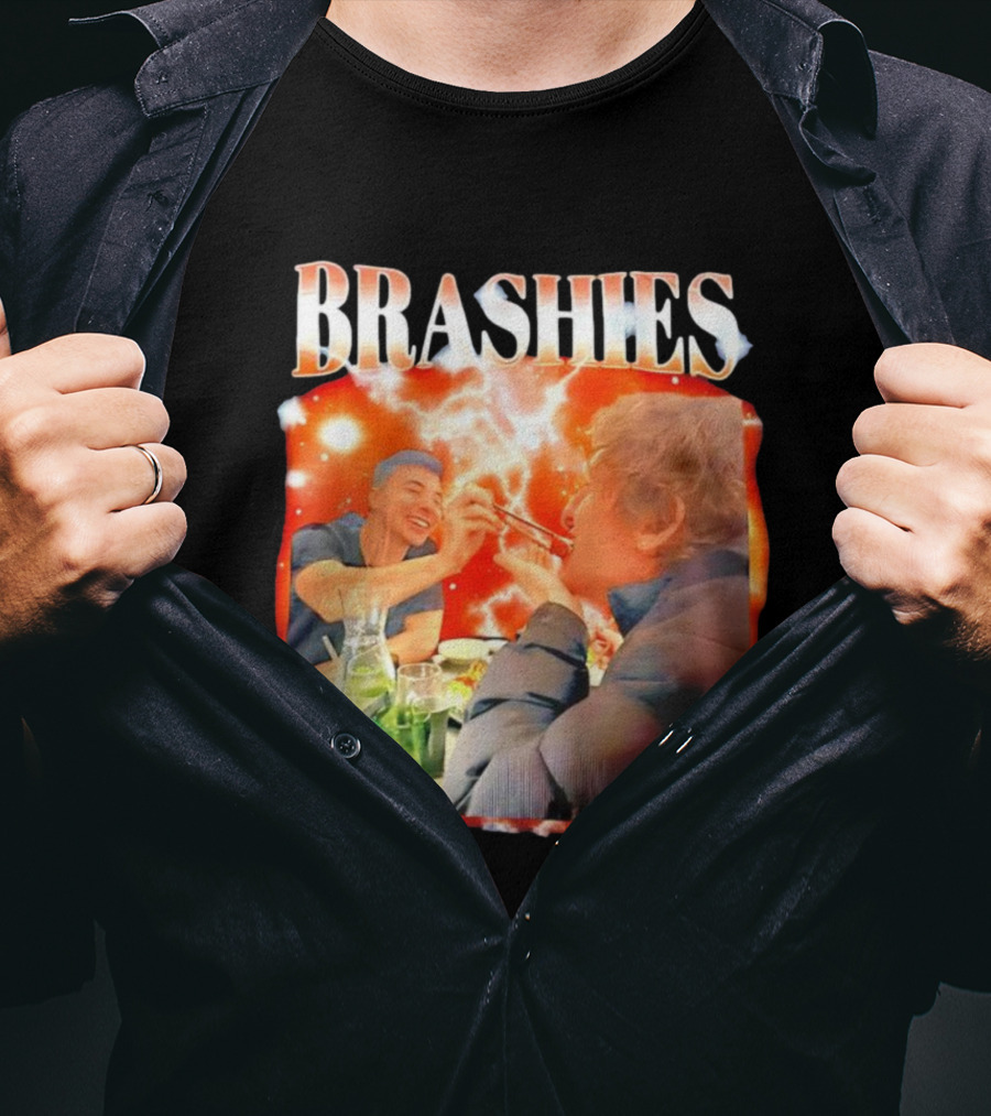 Brashies Two Man Eating With Chopsticks T-Shirt