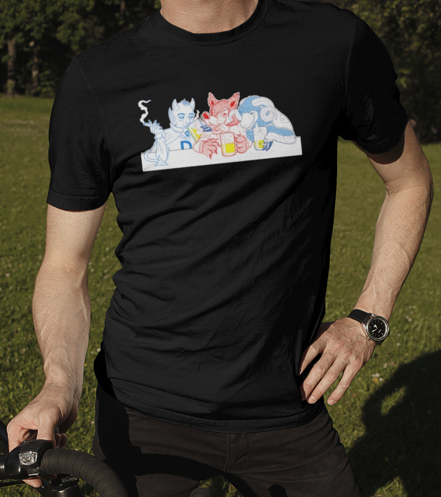 Duke Blue Devils North Carolina State Wolfpack Tar Heels Mascot Drinking Trio T-Shirt