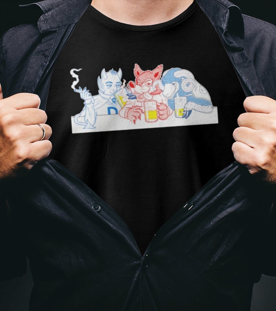 Duke Blue Devils North Carolina State Wolfpack Tar Heels Mascot Drinking Trio T-Shirt