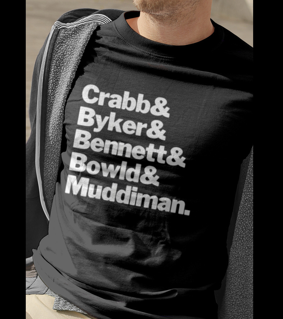 Crabb Byker Bennett Bowld Muddiman Iconic Names List T-Shirt