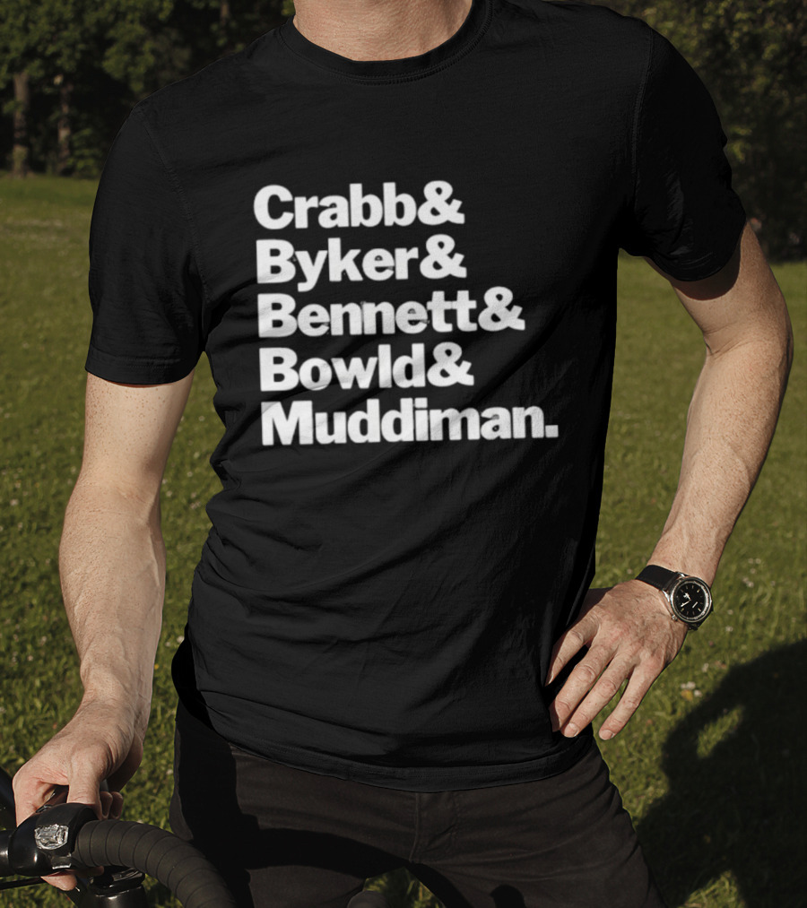 Crabb Byker Bennett Bowld Muddiman Iconic Names List T-Shirt