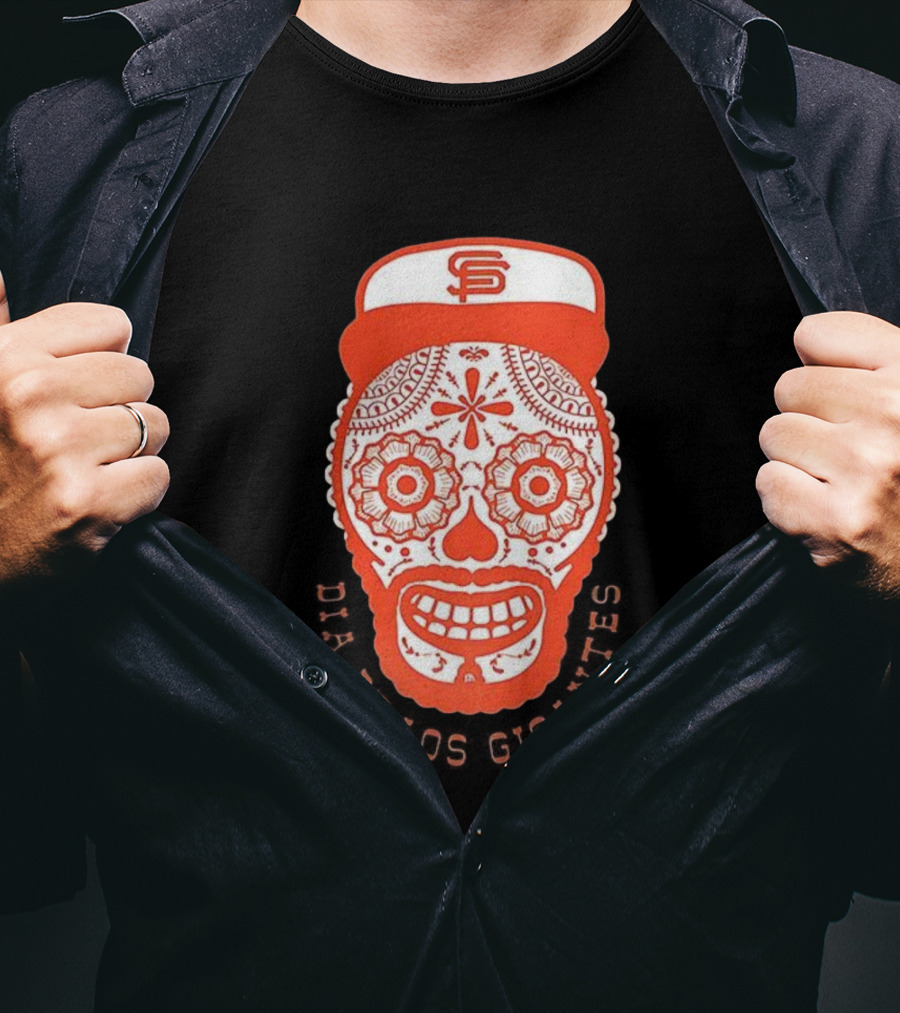 Dia De Los Gigantes San Francisco Skull Cap MLB Celebration T-Shirt