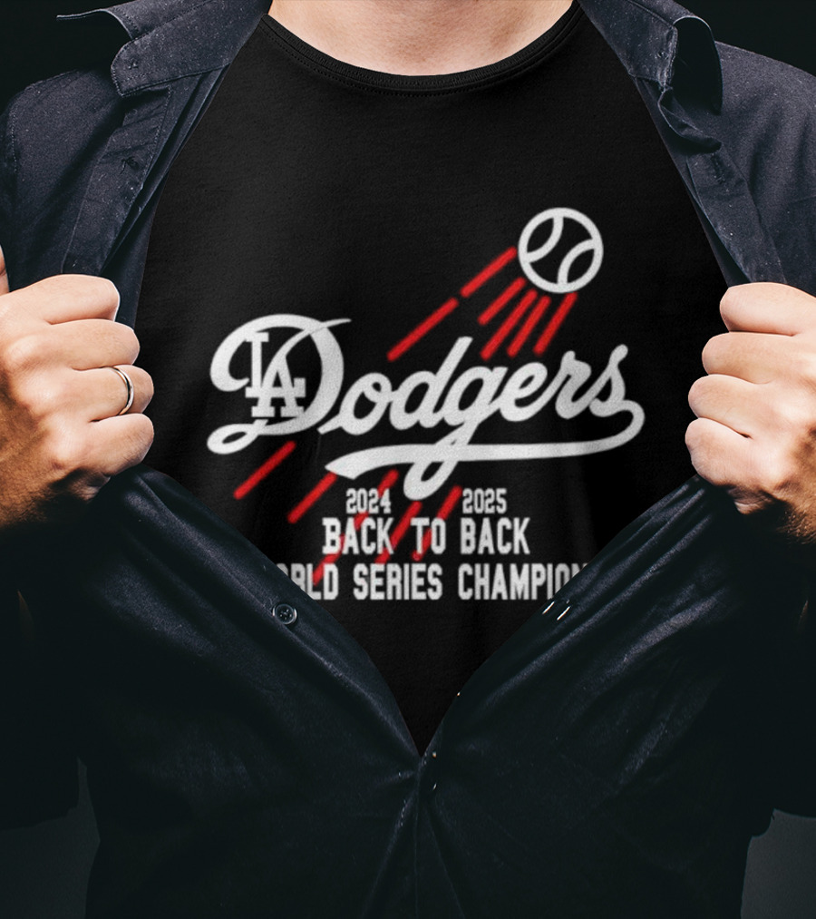 LA Dodgers 2024 2025 Back To Back World Series Champions T-Shirt