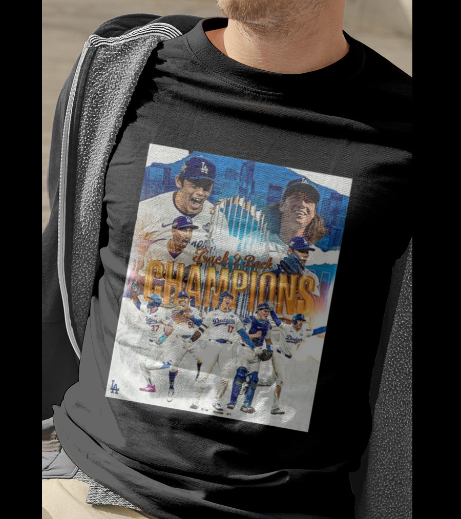 Back 2 Back Champions Los Angeles Dodgers 2025 Celebration T-Shirt