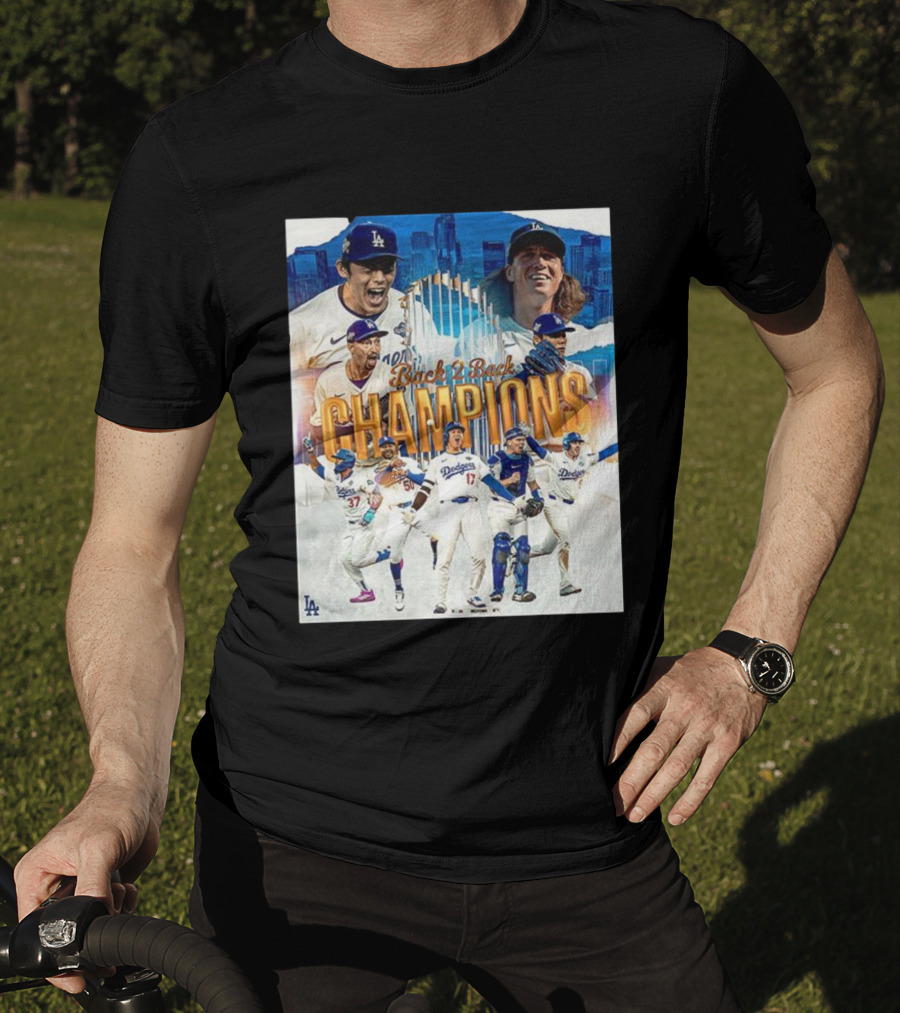 Back 2 Back Champions Los Angeles Dodgers 2025 Celebration T-Shirt
