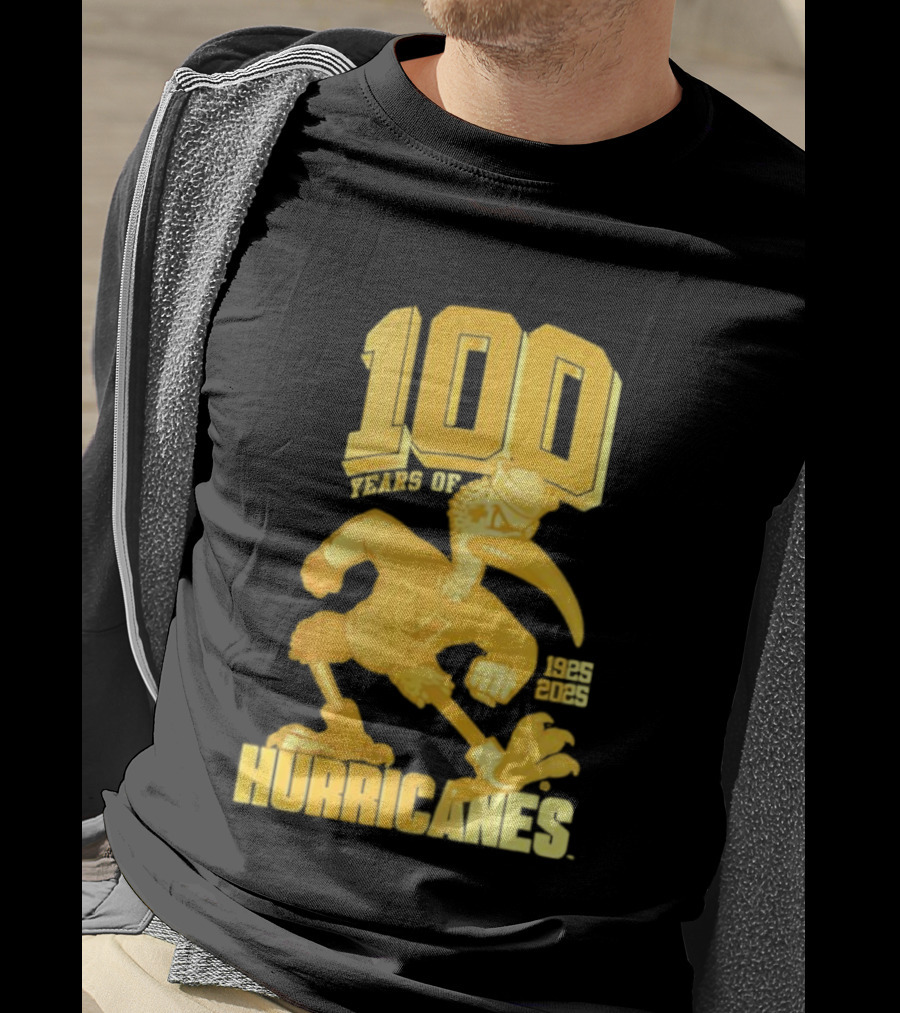 Miami Hurricanes Centennial Sebastian The Ibis 1925-2025 T-Shirt