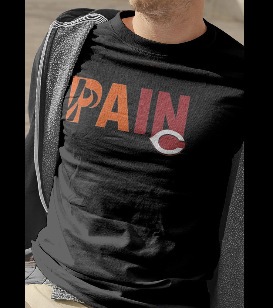 PAIN Cincinnati Reds Chicago Bears Collaboration T-Shirt