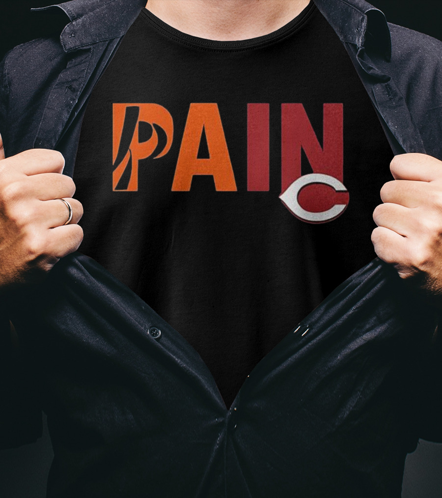 PAIN Cincinnati Reds Chicago Bears Collaboration T-Shirt
