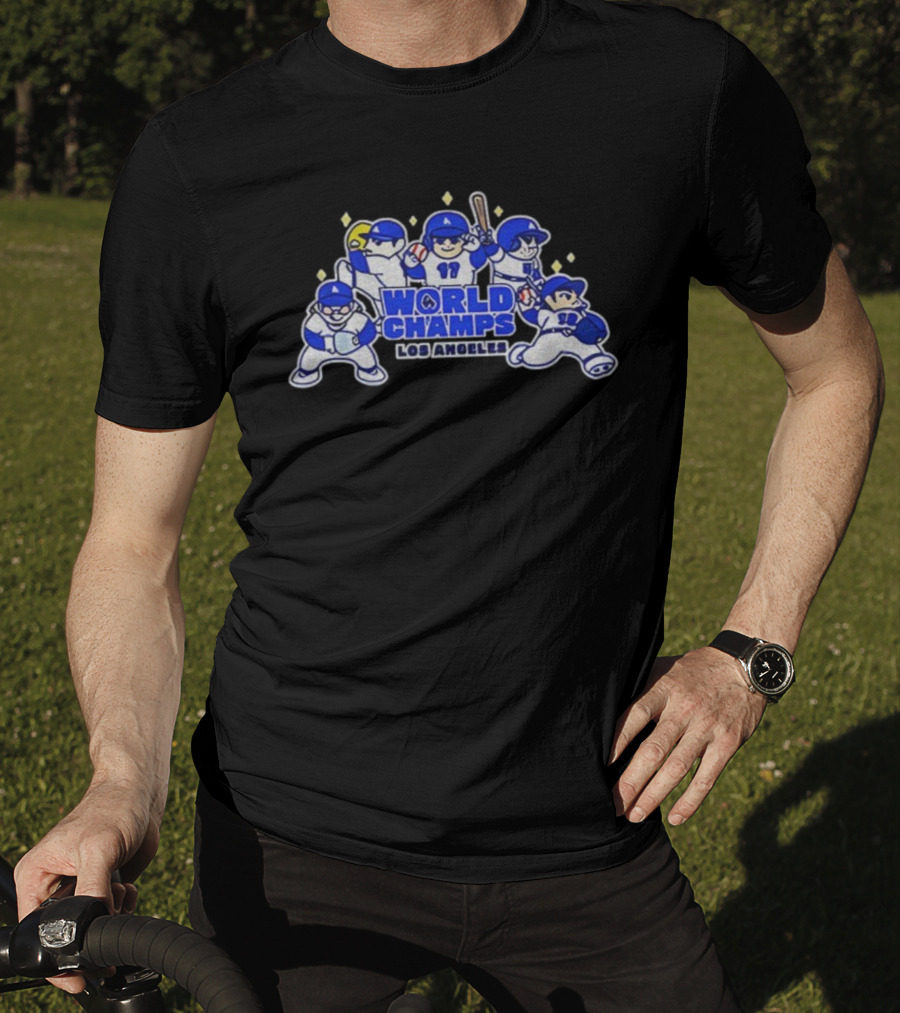World Champs Los Angeles Big Five Chibi Anime Baseball 2025 T-Shirt