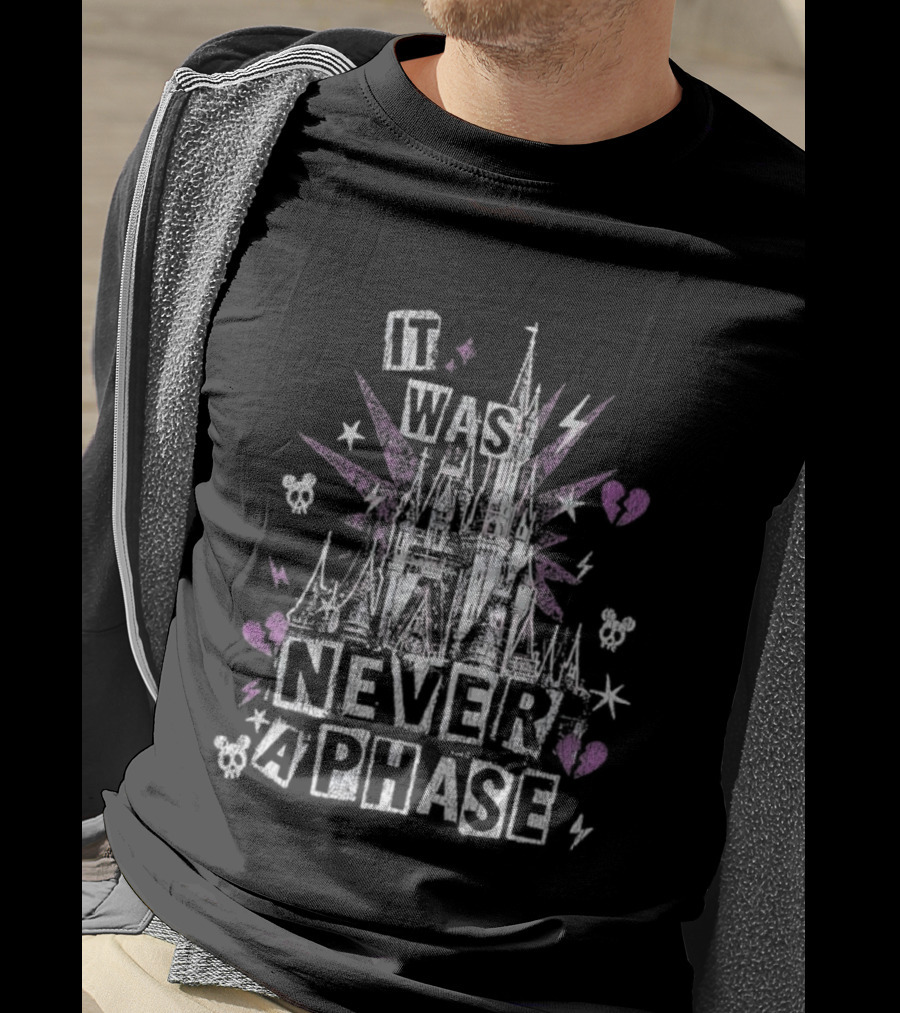 The Lost Bros It Was Never A Phase Pink Hearts Halloween Castle T-Shirt