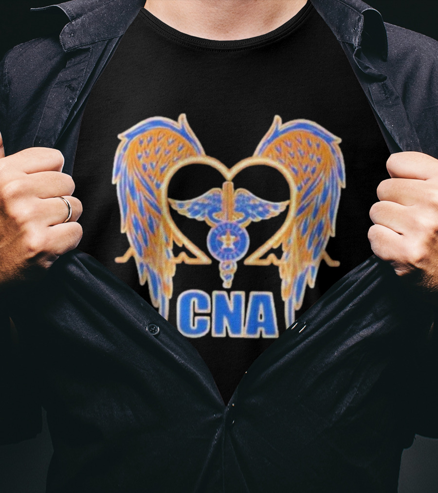 Houston Astros Wings Heart CNA Orange Blue T-Shirt