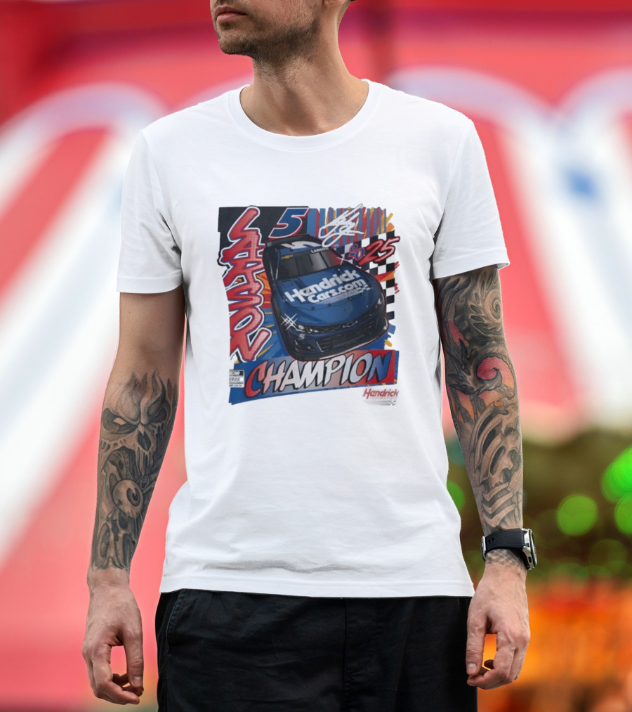 Kyle Larson 5 Champion Hendrick Cars 2025 NASCAR Cup Series T-Shirt